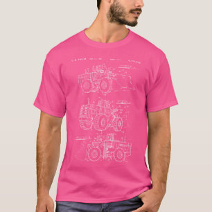 Front End Loader Tractor Blueprints Construction T-Shirt