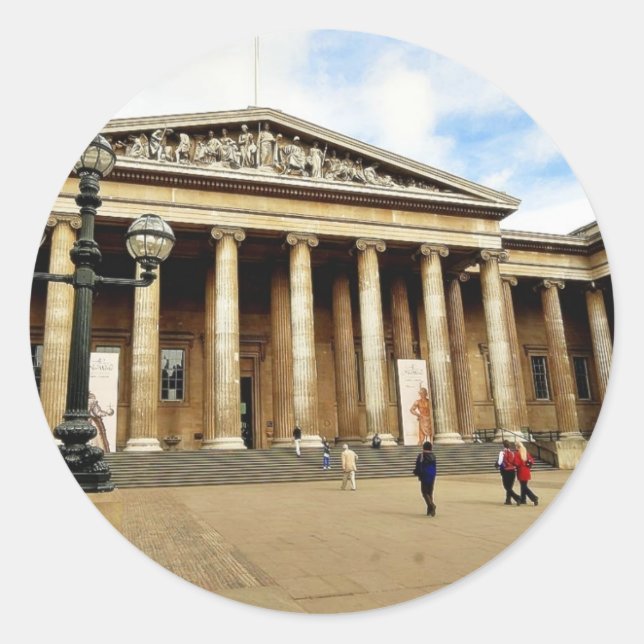 Front Entrance To The British Museum In London Eng Classic Round Sticker (Front)