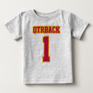 Front GRAY CRIMSON GOLD Crewneck Football Outfit Baby T-Shirt