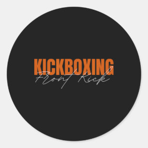 Front Kick Kickboxing Classic Round Sticker