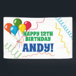Front Lawn Happy Birthday with Balloons Banner<br><div class="desc">Adorable Front Lawn Happy Birthday with Balloons Banner. Personalise by changing birthday # and name. Make his of her day extra extra special.</div>