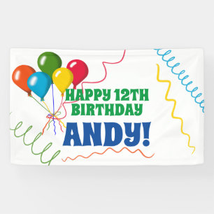 Front Lawn Happy Birthday with Balloons Banner