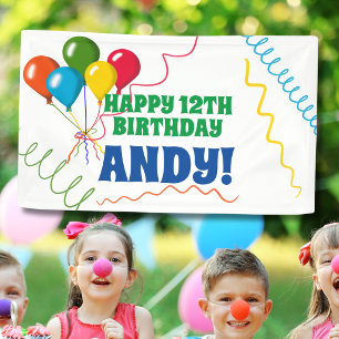 Front Lawn Happy Birthday with Balloons Banner