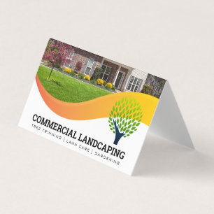 Front Lawn   Tree Logo   Landscaping Business Card