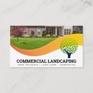 Front Lawn   Tree Logo   Landscaping Business Card