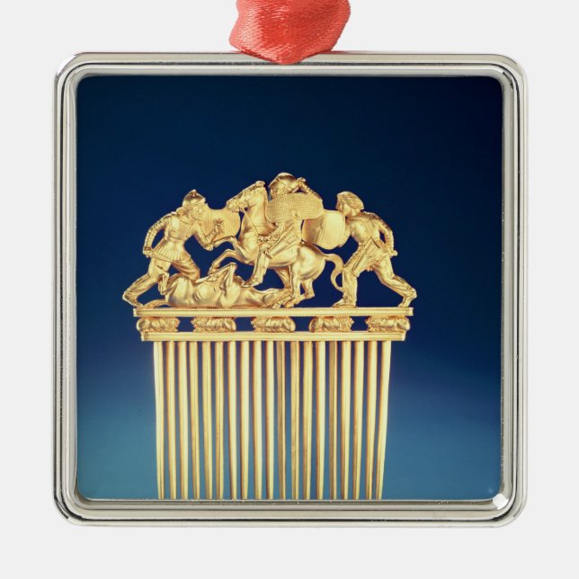 Front of a Scythian comb Metal Tree Decoration (Front)