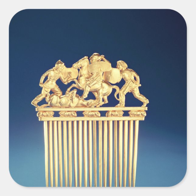 Front of a Scythian comb Square Sticker (Front)