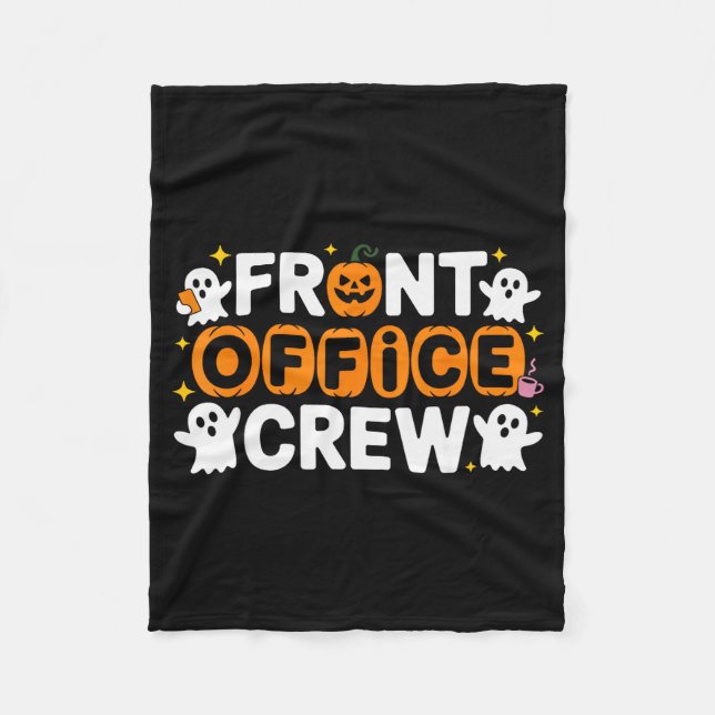 Front Office Crew Pumpkin Office Staff Soky Hallow Fleece Blanket (Front)