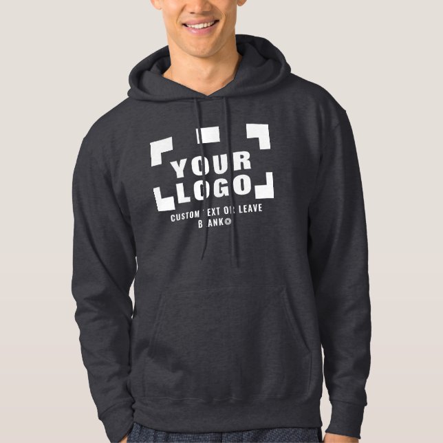 Front +optional Back, Business logo Dark grey Hoodie (Front)