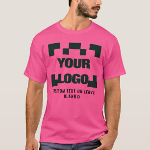 Front +optional Back, Business logo Hot pink T-Shirt