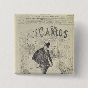 Front page of 'Le Journal Amusant' 15 Cm Square Badge