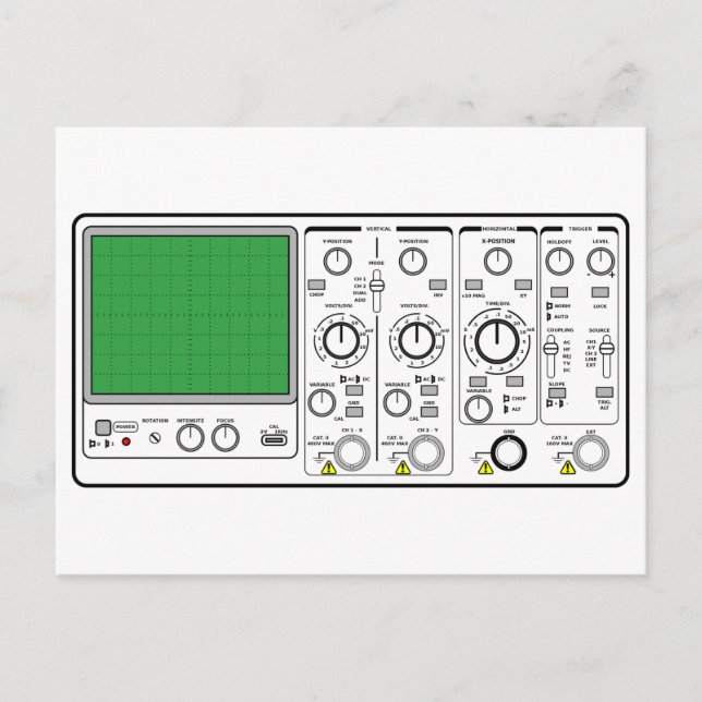 Front Panel Generic Oscilloscope Voltage Tester  Postcard (Front)
