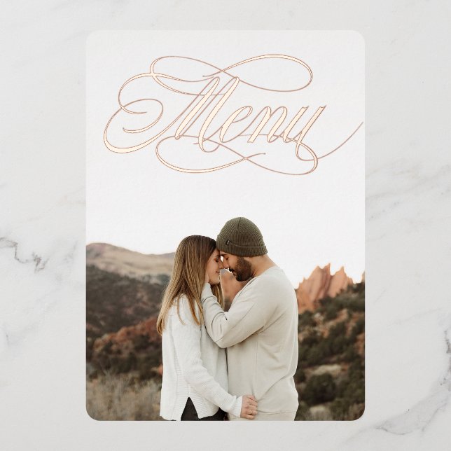 Front Photo Menu Real Foil Invitation (Front)