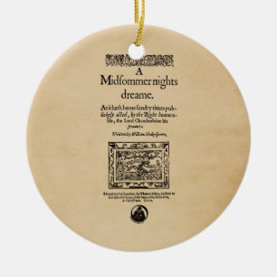 Front Piece to A Midsummer Nights Dream Quarto Ceramic Tree Decoration