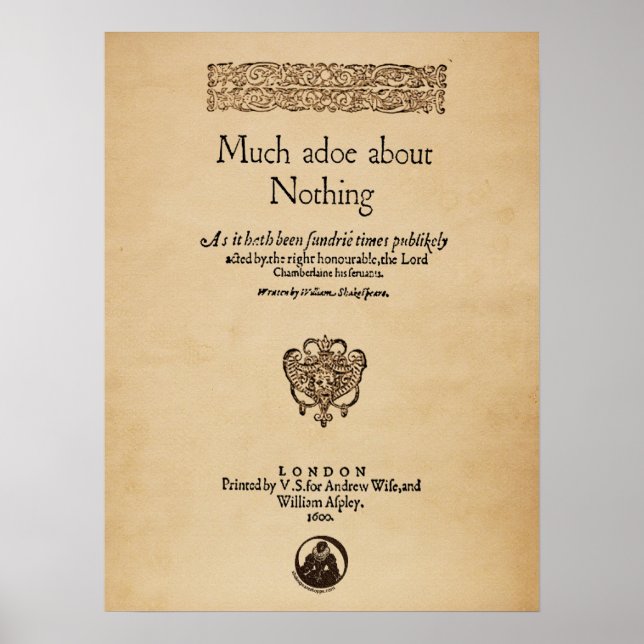 Front Piece to Much Ado About Nothing Quarto Poster (Front)