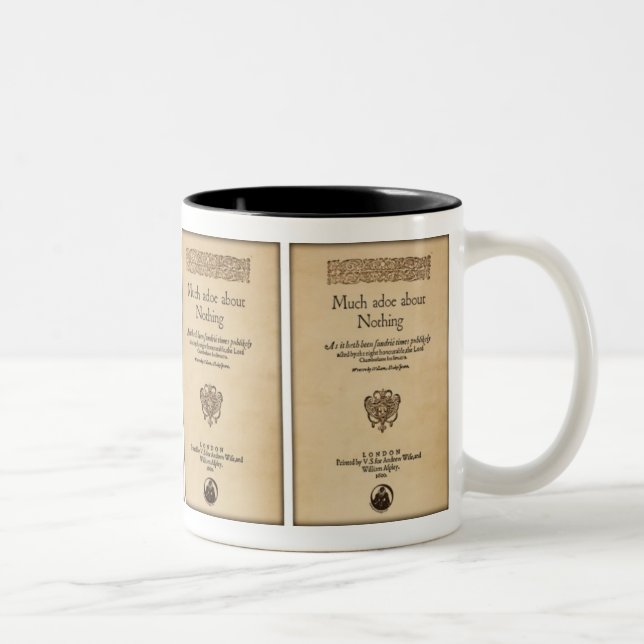 Front Piece to Much Ado About Nothing Quarto Two-Tone Coffee Mug (Right)