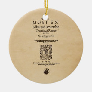 Front Piece to Romeo & Juliet Quarto (1599) Ceramic Tree Decoration