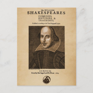 Front Piece to Shakespeare's First Folio Postcard