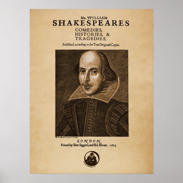 Front Piece to Shakespeare's First Folio Poster (Front)