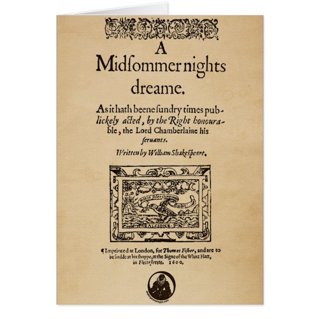 Front Piece to the A Midsummer Nights Dream Quarto (Front)