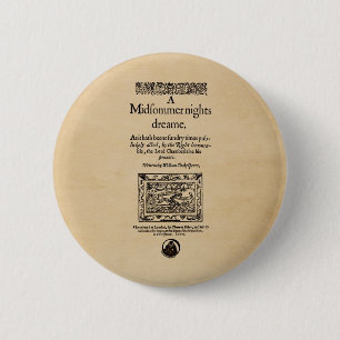 Front Piece to the A Midsummer Nights Dream Quarto 6 Cm Round Badge