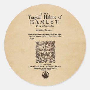 Front Piece to the Hamlet Quarto (1605 version) Classic Round Sticker