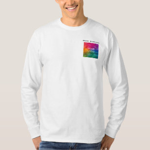 Front Pocket Design Business Logo Mens Long Sleeve T-Shirt