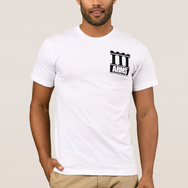Front pocket logo, Text on back - III Arms shirt (Front)