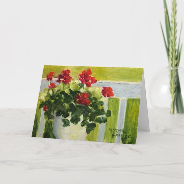 Front Porch Geraniums Card (Front)