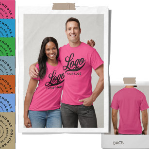 Front print Business logo Company Men Women Pink T-Shirt