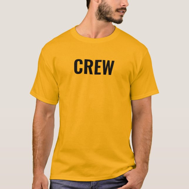 Front Print Crew Staff Mens Orange Horizon T-Shirt (Front)