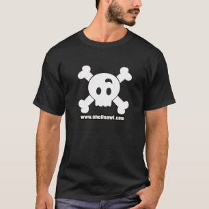 Front Print eyebrow skull T T-Shirt