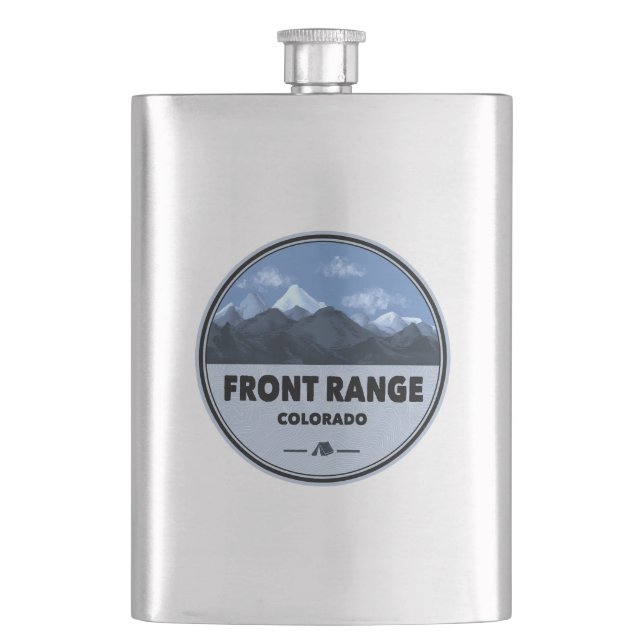 Front Range Mountains Colorado Camping Hip Flask (Front)