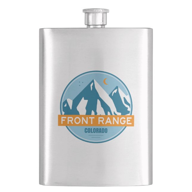 Front Range Mountains Colorado Hip Flask (Front)