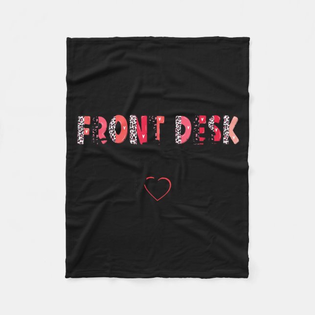 Front Receptionist Desk Valentines Day Hostal Nurs Fleece Blanket (Front)