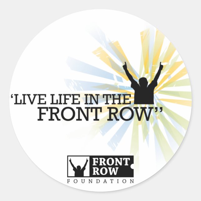 Front Row Foundation: Sunburst Classic Round Sticker (Front)