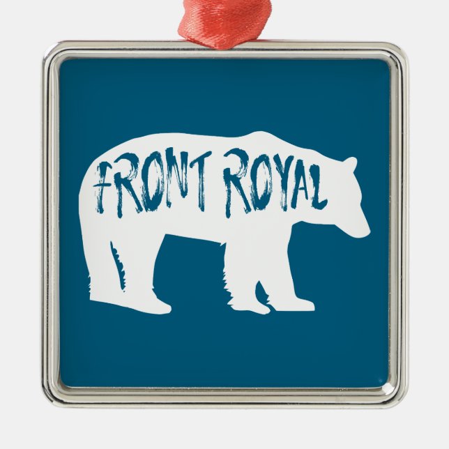 Front Royal Virginia Bear Metal Tree Decoration (Front)