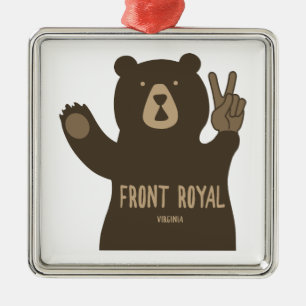 Front Royal Virginia Peace Bear Metal Tree Decoration
