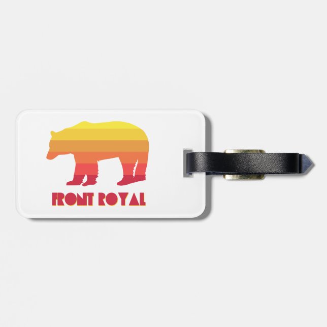 Front Royal Virginia Rainbow Bear Luggage Tag (Back Horizontal)