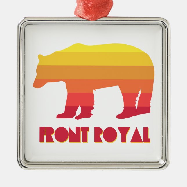 Front Royal Virginia Rainbow Bear Metal Tree Decoration (Front)
