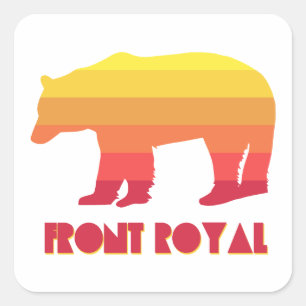 Front Royal Virginia Rainbow Bear Square Sticker