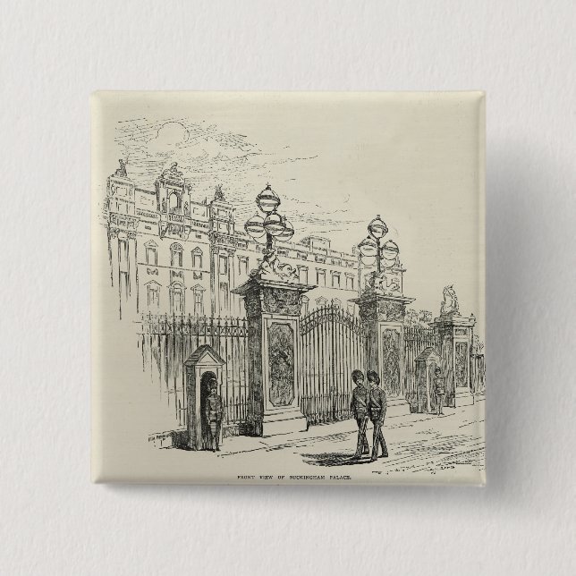 Front view of Buckingham Palace 15 Cm Square Badge (Front)