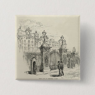 Front view of Buckingham Palace 15 Cm Square Badge