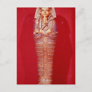 Front view of one of the canopic coffins postcard