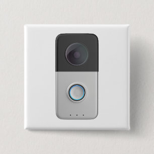 Front view of smart video doorbell 15 cm square badge