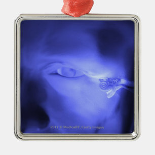 Front view of the inner ear metal tree decoration