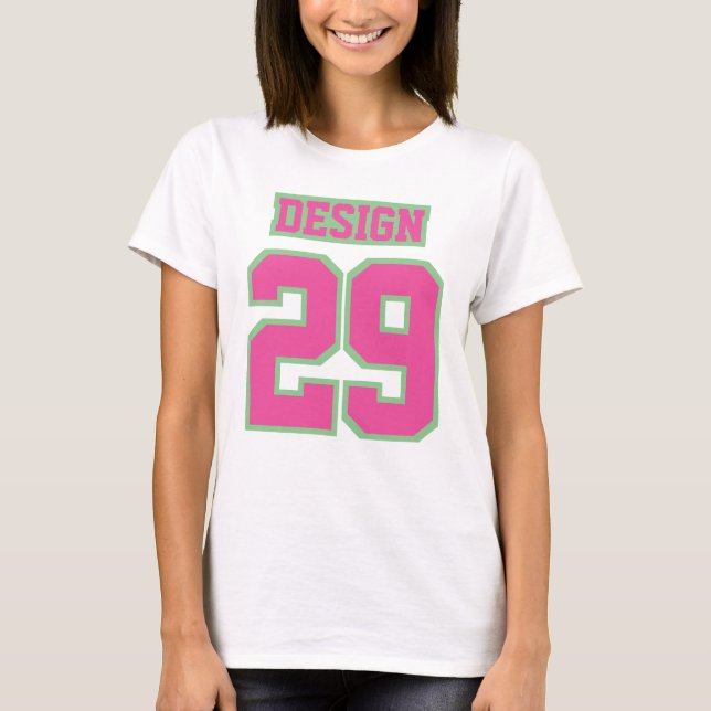 Front WHITE PINK GREEN Womens Basic Cotton TShirt (Front)