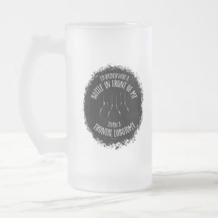 Frontal Lobotomy Frosted Glass Beer Mug