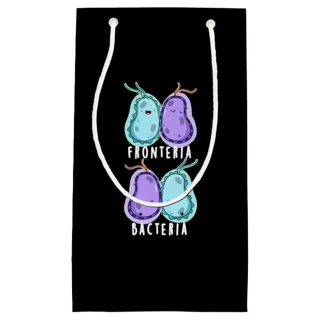 Fronteria Bacteria Funny Biology Pun Dark BG Small Gift Bag (Front)