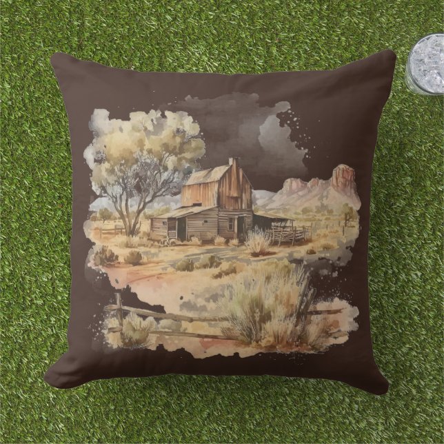 Frontier Barn Tetons  Cushion (Grass)